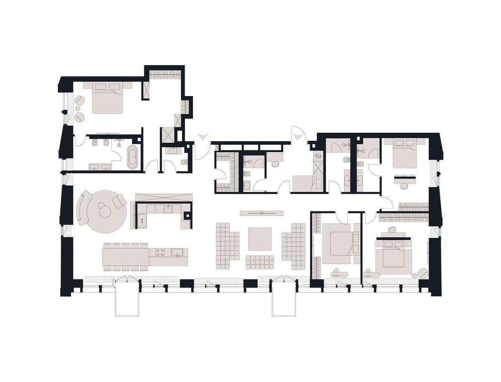 4-BD Apartment Sale, 274.2 sq. m. at Victory Park Residences, Bratyev Fonchenko Street, вл3, Moscow, Russia #2