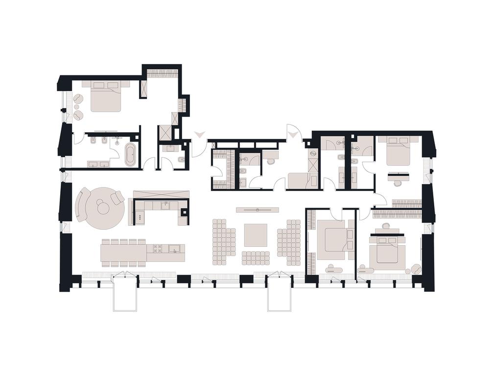 4-BD Apartment Sale, 274.2 sq. m. at Victory Park Residences, Bratyev Fonchenko Street, вл3, Moscow, Russia #1