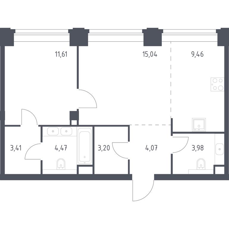 Apartment Sale, 55.24 sq. m. at Nova, Bratyev Fonchenko Street, вл21, Moscow, Russia #1 Apartment Sale, 55.24 sq. m. at Nova, Bratyev Fonchenko Street, вл21, Moscow, Russia #1