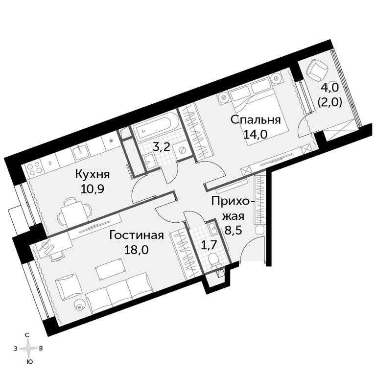 2-BD Apartment Sale, 58.1 sq. m. at Datskiy Kvartal, Datskiy Kvartal Residential Complex, posyolok Nagornoye, Mytishi Urban District, Moscow Region, Russia #1 2-BD Apartment Sale, 58.1 sq. m. at Datskiy Kvartal, Datskiy Kvartal Residential Complex, posyolok Nagornoye, Mytishi Urban District, Moscow Region, Russia #1