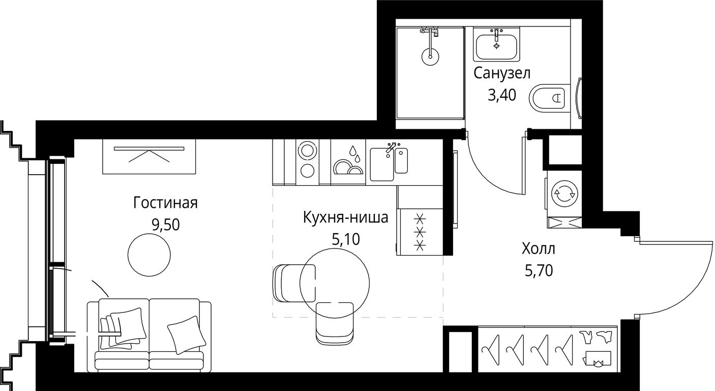 Apartment Sale, 23.7平方米 at SET, Vereyskaya Street, Moscow, Russia #1 Apartment Sale, 23.7平方米 at SET, Vereyskaya Street, Moscow, Russia #1