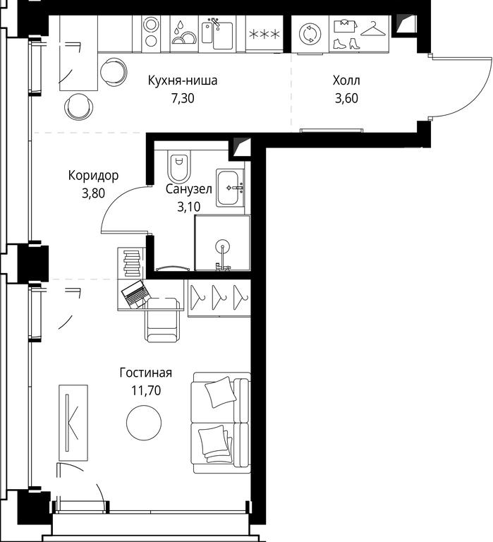 Apartment Sale, 29.5平方米 at SET, Vereyskaya Street, Moscow, Russia #1