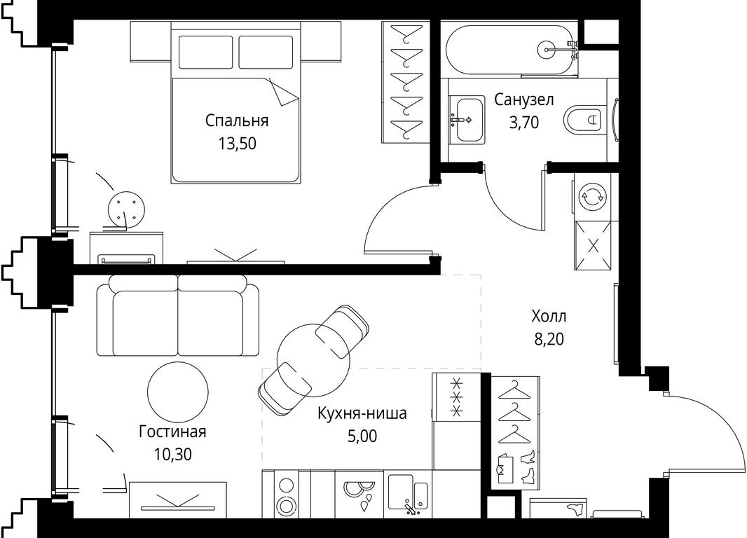 1-BD Apartment Sale, 40.7 sq. m. at SET, Vereyskaya Street, Moscow, Russia #1 1-BD Apartment Sale, 40.7 sq. m. at SET, Vereyskaya Street, Moscow, Russia #1