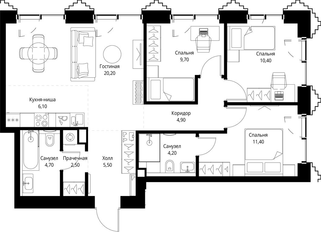 3-BD Apartment Sale, 79.6 sq. m. at SET, Vereyskaya Street, Moscow, Russia #1 3-BD Apartment Sale, 79.6 sq. m. at SET, Vereyskaya Street, Moscow, Russia #1