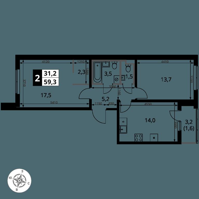 2-BD Apartment Sale, 59.3平方米 at 1 Yasenevskij, Kvartal № 24, Mosrentgen Settlement, Moscow, Russia #1 2-BD Apartment Sale, 59.3平方米 at 1 Yasenevskij, Kvartal № 24, Mosrentgen Settlement, Moscow, Russia #1