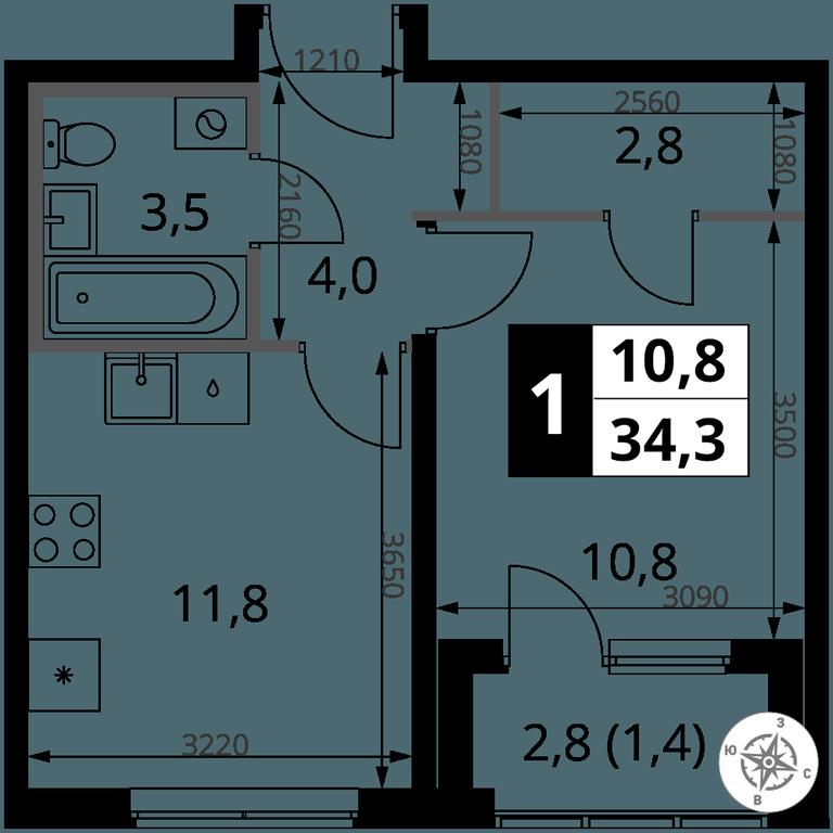 1-BD Apartment Sale, 34.3 sq. m. at 1 Yasenevskij, Kvartal № 24, Mosrentgen Settlement, Moscow, Russia #1 1-BD Apartment Sale, 34.3 sq. m. at 1 Yasenevskij, Kvartal № 24, Mosrentgen Settlement, Moscow, Russia #1