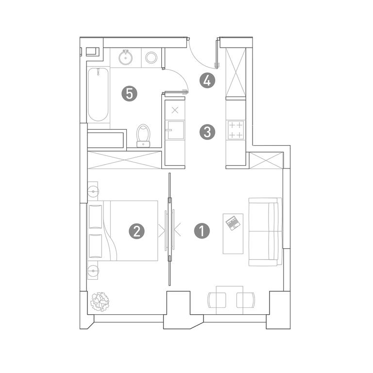 1-BD Apartment Sale, 40.7 sq. m. at Very, Botanicheskaya Street, 29, Moscow, Russia #1