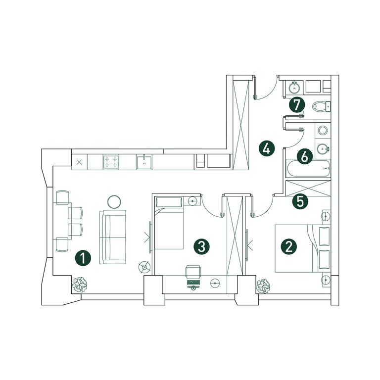 2-BD Apartment Sale, 61.5 sq. m. at Very, Botanicheskaya Street, 29, Moscow, Russia #1 2-BD Apartment Sale, 61.5 sq. m. at Very, Botanicheskaya Street, 29, Moscow, Russia #1