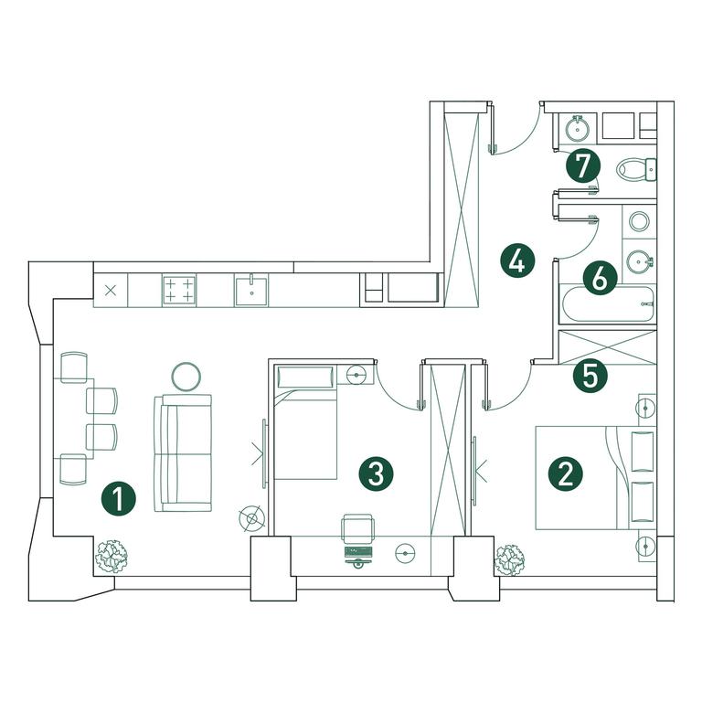 2-BD Apartment Sale, 61.5 sq. m. at Very, Botanicheskaya Street, 29, Moscow, Russia #2 2-BD Apartment Sale, 61.5 sq. m. at Very, Botanicheskaya Street, 29, Moscow, Russia #2