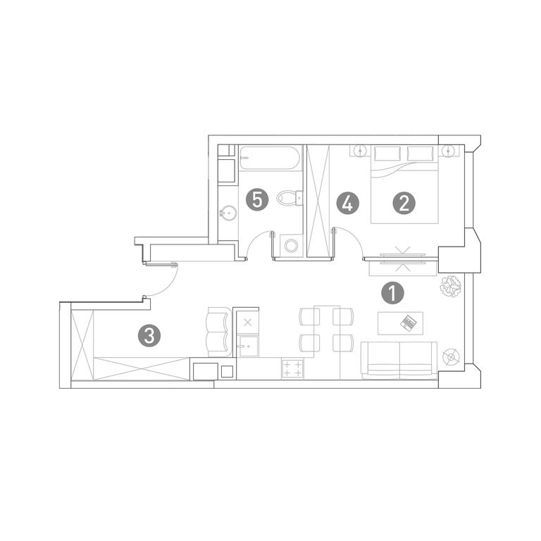 1-BD Apartment Sale, 49.1 sq. m. at Very, Botanicheskaya Street, 29, Moscow, Russia #1