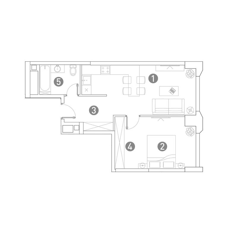 1-BD Apartment Sale, 47.9 sq. m. at Very, Botanicheskaya Street, 29, Moscow, Russia #1