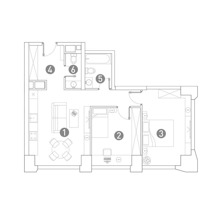 2-BD Apartment Sale, 66.1 sq. m. at Very, Botanicheskaya Street, 29, Moscow, Russia #1