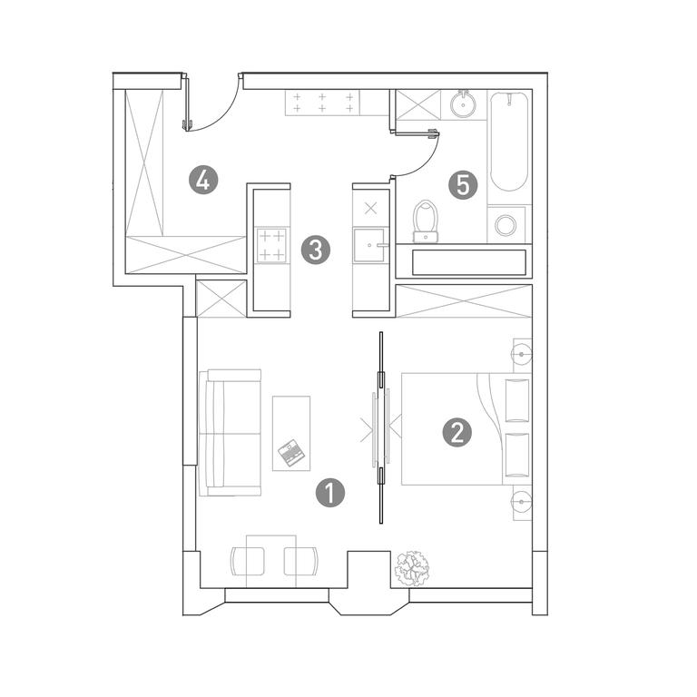 1-BD Apartment Sale, 43.8 sq. m. at Very, Botanicheskaya Street, 29, Moscow, Russia #1