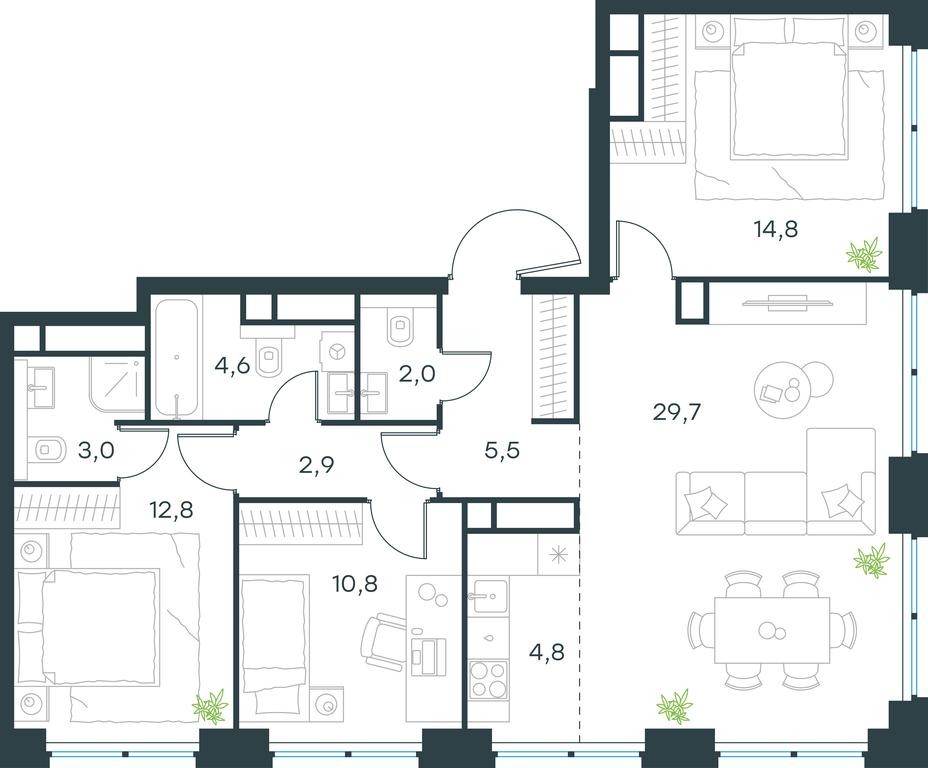 3-BD Apartment Sale, 90.9 sq. m. at Level Zvenigorodskaya, 3rd Silikatny Drive, 6к1, Moscow, Russia #1 3-BD Apartment Sale, 90.9 sq. m. at Level Zvenigorodskaya, 3rd Silikatny Drive, 6к1, Moscow, Russia #1