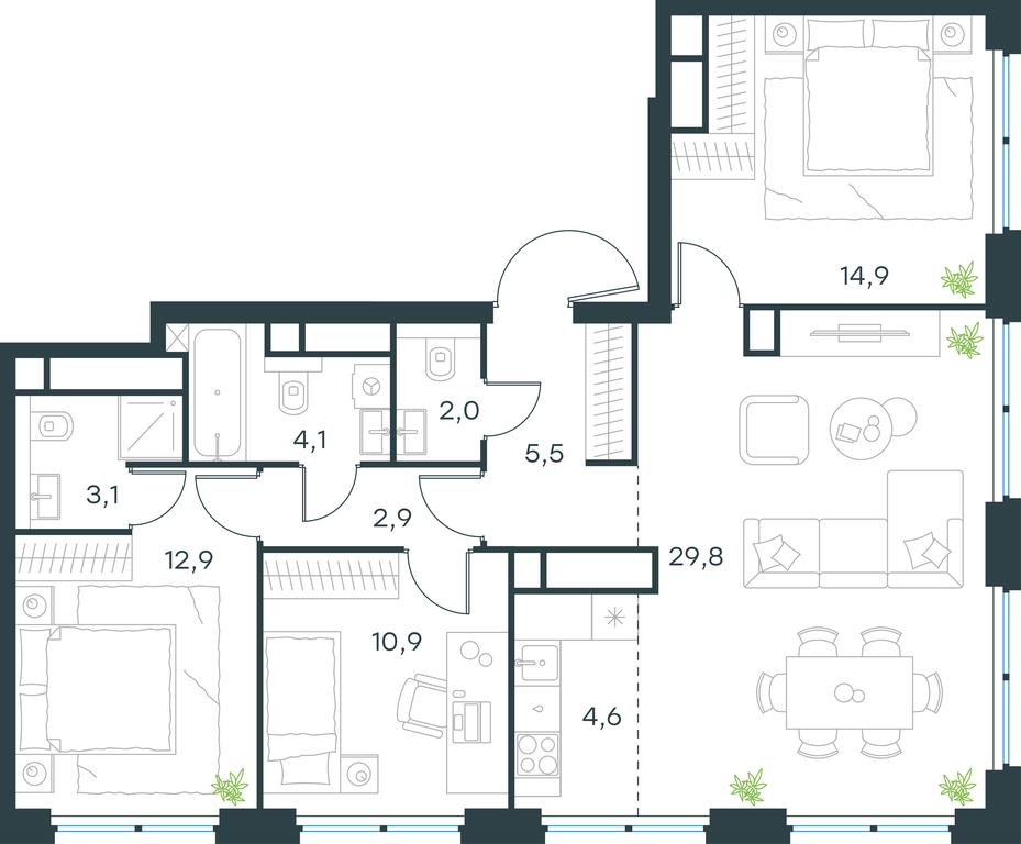 3-BD Apartment Sale, 90.7 sq. m. at Level Zvenigorodskaya, 3rd Silikatny Drive, 6к1, Moscow, Russia #1 3-BD Apartment Sale, 90.7 sq. m. at Level Zvenigorodskaya, 3rd Silikatny Drive, 6к1, Moscow, Russia #1