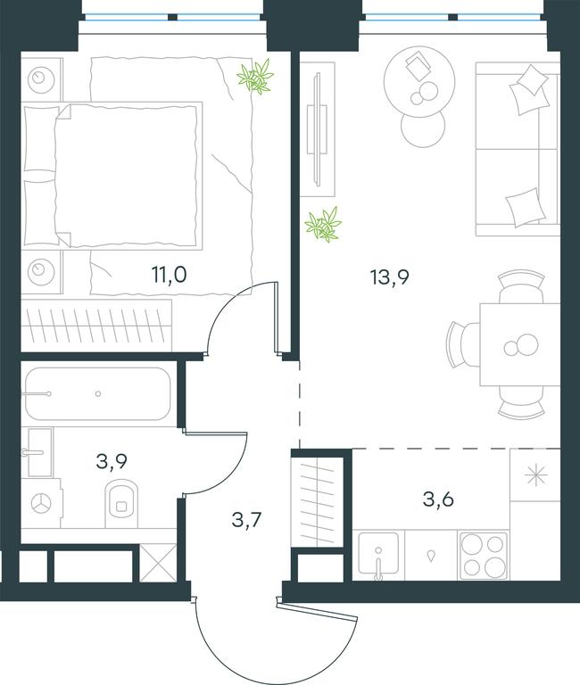 1-BD Apartment Sale, 36.1 sq. m. at Level Zvenigorodskaya, 3rd Silikatny Drive, 6к1, Moscow, Russia #1 1-BD Apartment Sale, 36.1 sq. m. at Level Zvenigorodskaya, 3rd Silikatny Drive, 6к1, Moscow, Russia #1