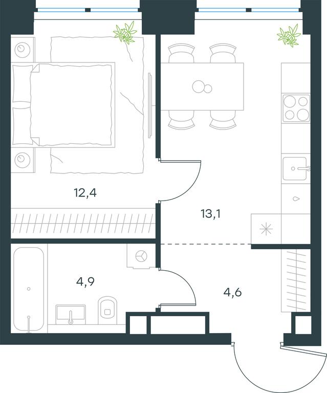 Apartment Sale, 35 sq. m. at Level Zvenigorodskaya, 3rd Silikatny Drive, 6к1, Moscow, Russia #1