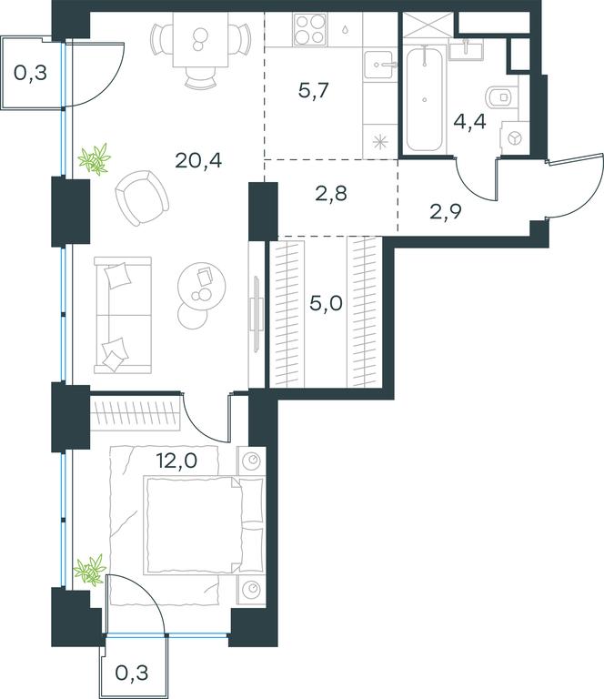 1-BD Apartment Sale, 53.8 sq. m. at Level Zvenigorodskaya, 3rd Silikatny Drive, 6к1, Moscow, Russia #1 1-BD Apartment Sale, 53.8 sq. m. at Level Zvenigorodskaya, 3rd Silikatny Drive, 6к1, Moscow, Russia #1