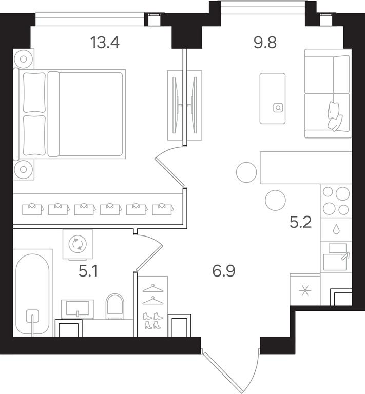 1-BD Apartment Sale, 40.4 sq. m. at Mangazeya na Tulskoy, Bolshaya Tulskaya Street, Moscow, Russia #1 1-BD Apartment Sale, 40.4 sq. m. at Mangazeya na Tulskoy, Bolshaya Tulskaya Street, Moscow, Russia #1