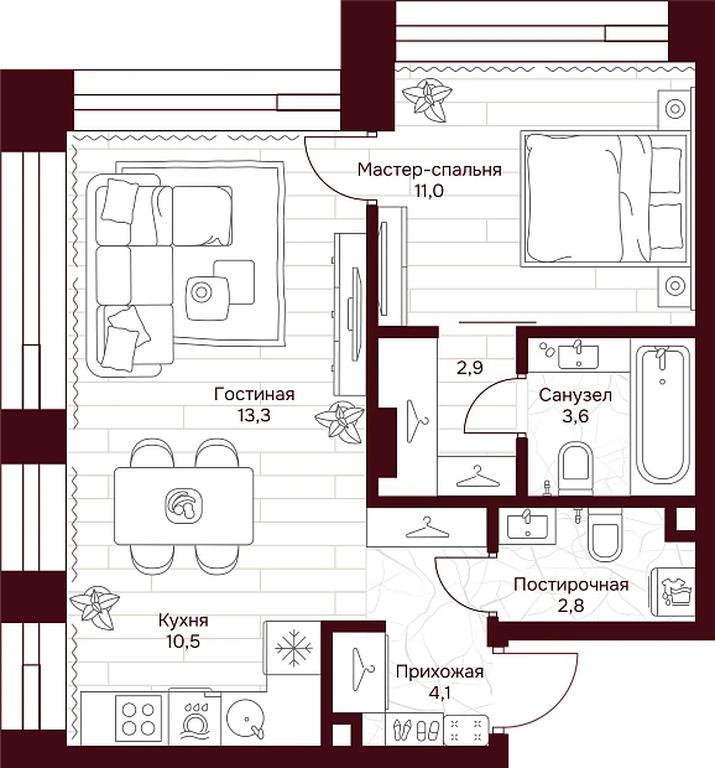 1-BD Apartment Sale, 47.7 sq. m. at Dom 7 Danilovskiy, Serpukhovsky Val Street, Moscow, Russia #1 1-BD Apartment Sale, 47.7 sq. m. at Dom 7 Danilovskiy, Serpukhovsky Val Street, Moscow, Russia #1