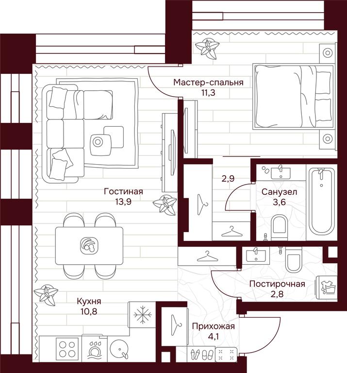 1-BD Apartment Sale, 48.9 sq. m. at Dom 7 Danilovskiy, Serpukhovsky Val Street, Moscow, Russia #1 1-BD Apartment Sale, 48.9 sq. m. at Dom 7 Danilovskiy, Serpukhovsky Val Street, Moscow, Russia #1