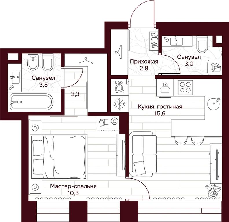 1-BD Apartment Sale, 38.5 sq. m. at Dom 7 Danilovskiy, Serpukhovsky Val Street, Moscow, Russia #1 1-BD Apartment Sale, 38.5 sq. m. at Dom 7 Danilovskiy, Serpukhovsky Val Street, Moscow, Russia #1