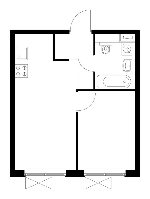 1-BD Apartment Sale, 31.6 sq. m. at Pervyi Dubrovskiy, Novoostapovskaya Street, 1с4, Moscow, Russia #1