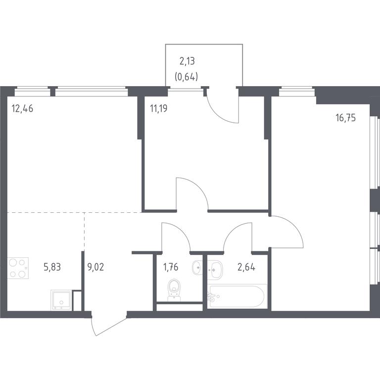 1-BD Apartment Sale, 60.29 sq. m. at Ostafevo, Ostafyevskoe Highway, 12к1, Ryazanovskoe Settlement, Moscow, Russia #1 1-BD Apartment Sale, 60.29 sq. m. at Ostafevo, Ostafyevskoe Highway, 12к1, Ryazanovskoe Settlement, Moscow, Russia #1