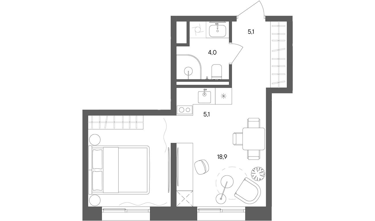 Apartment Sale, 33.1 sq. m. at Sokolniki (Sokolniki), Gastello Street, Moscow, Russia #1