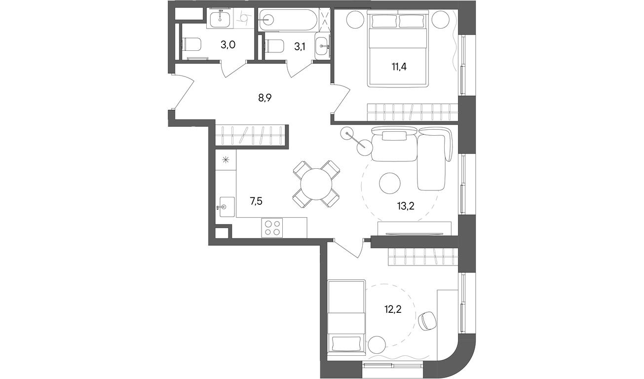 2-BD Apartment Sale, 59.3 sq. m. at Sokolniki (Sokolniki), Gastello Street, Moscow, Russia #1 2-BD Apartment Sale, 59.3 sq. m. at Sokolniki (Sokolniki), Gastello Street, Moscow, Russia #1