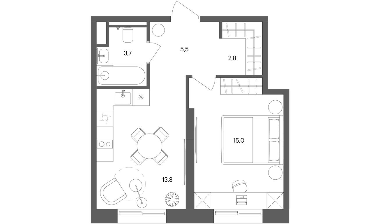 1-BD Apartment Sale, 40.8 sq. m. at Sokolniki (Sokolniki), Gastello Street, Moscow, Russia #1 1-BD Apartment Sale, 40.8 sq. m. at Sokolniki (Sokolniki), Gastello Street, Moscow, Russia #1
