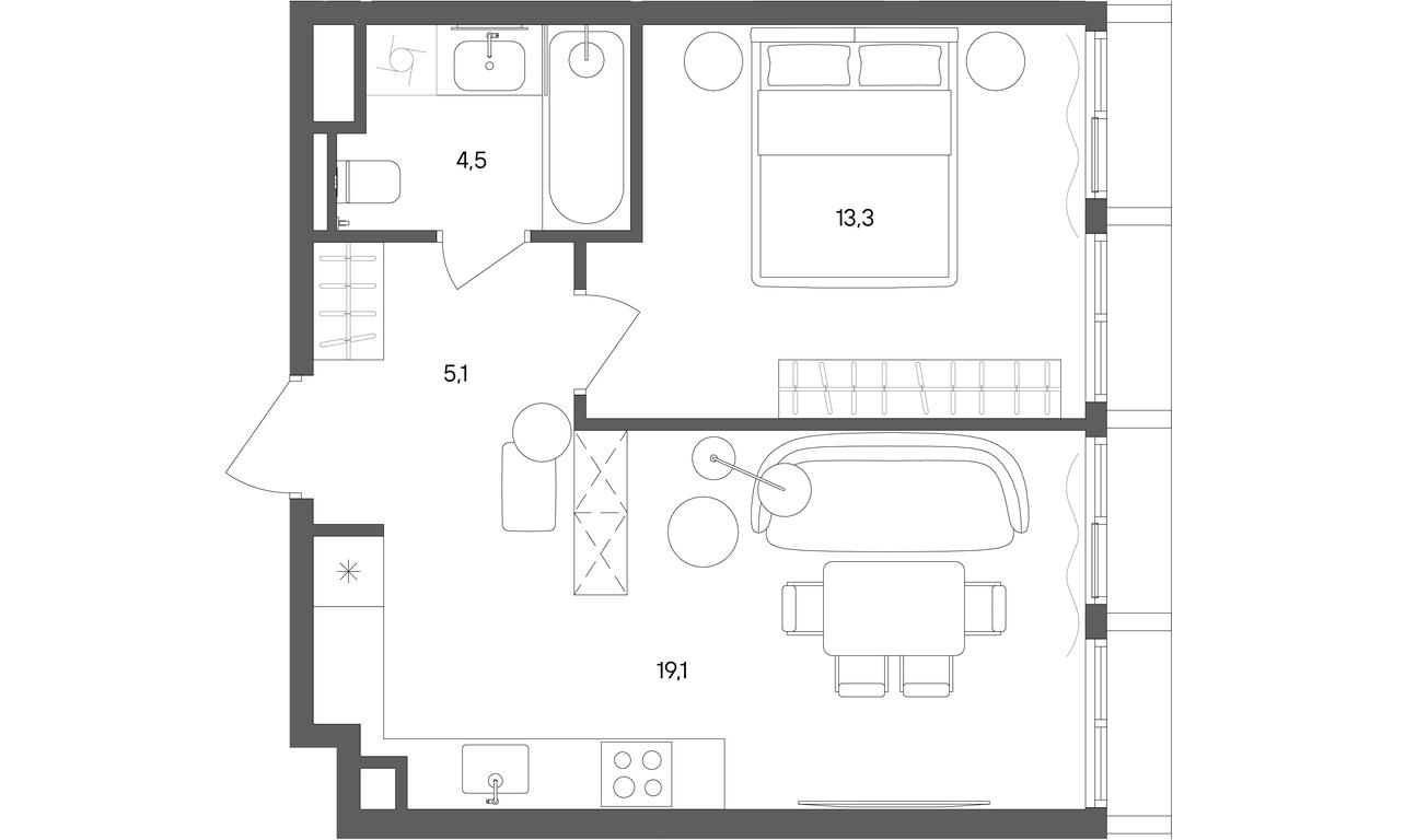 1-BD Apartment Sale, 42 sq. m. at Sokolniki (Sokolniki), Gastello Street, Moscow, Russia #1 1-BD Apartment Sale, 42 sq. m. at Sokolniki (Sokolniki), Gastello Street, Moscow, Russia #1