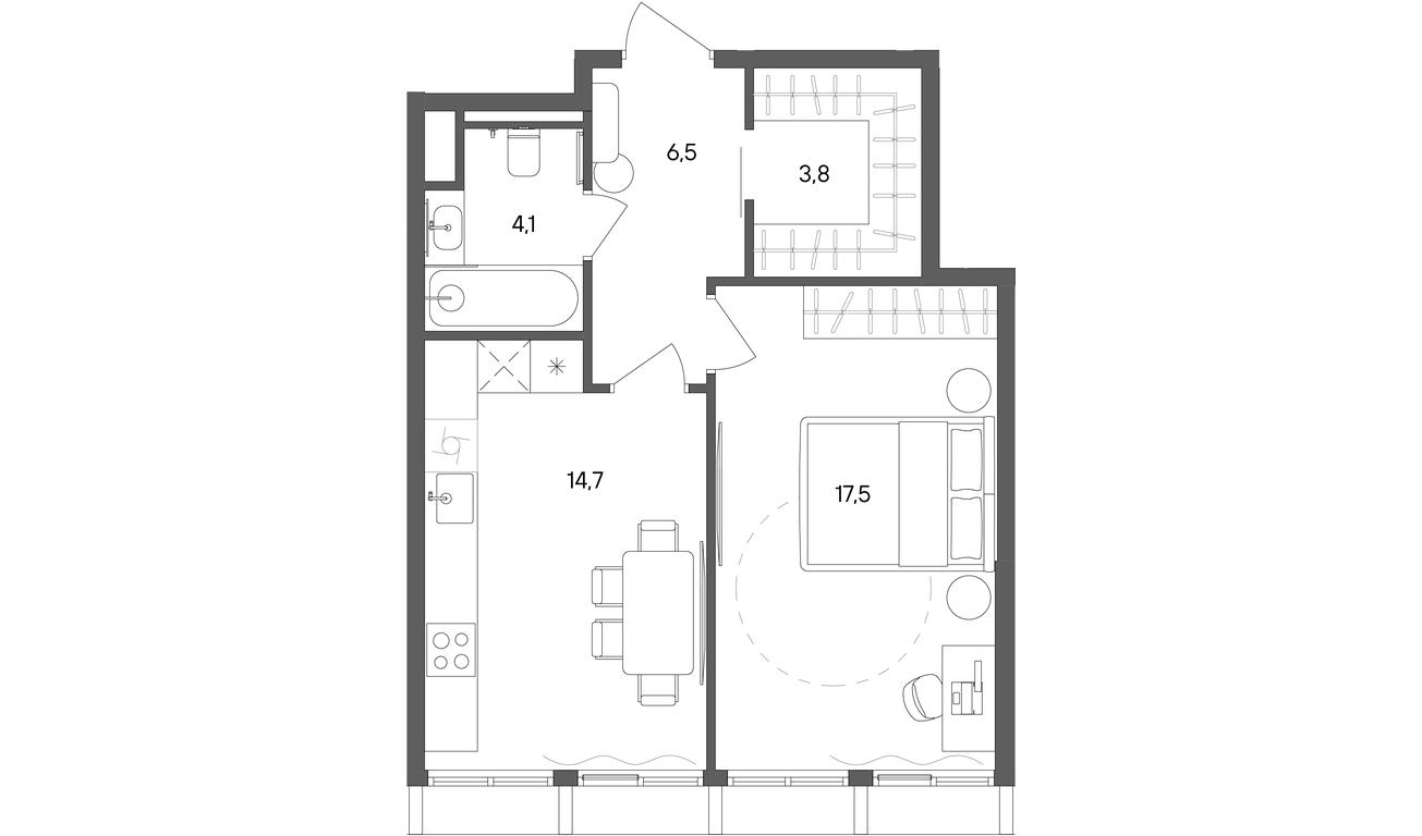 1-BD Apartment Sale, 46.6 sq. m. at Sokolniki (Sokolniki), Gastello Street, Moscow, Russia #1 1-BD Apartment Sale, 46.6 sq. m. at Sokolniki (Sokolniki), Gastello Street, Moscow, Russia #1