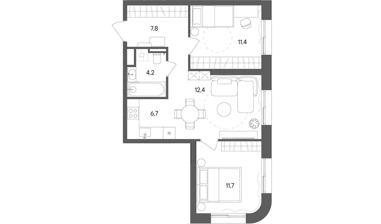 Продажа 2-комн. квартиры, 54,2 м² в ЖК «Sokolniki (Сокольники)», улица Гастелло, Москва, Россия #1 Продажа 2-комн. квартиры, 54,2 м² в ЖК «Sokolniki (Сокольники)», улица Гастелло, Москва, Россия #1