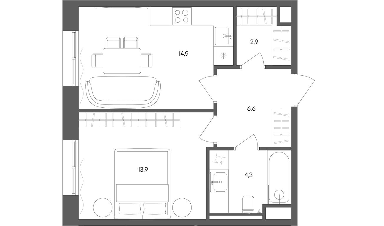 1-BD Apartment Sale, 42.6 sq. m. at Sokolniki (Sokolniki), Gastello Street, Moscow, Russia #1 1-BD Apartment Sale, 42.6 sq. m. at Sokolniki (Sokolniki), Gastello Street, Moscow, Russia #1