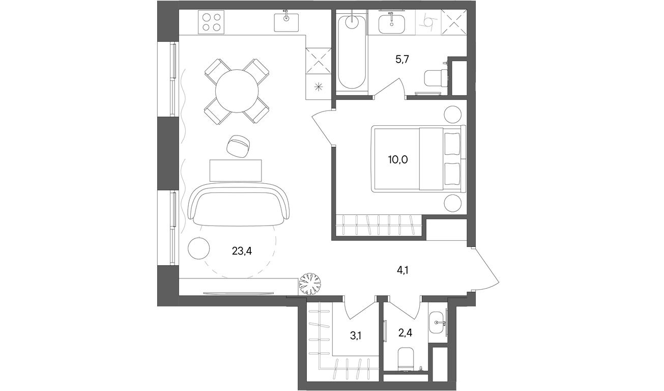 1-BD Apartment Sale, 48.7 sq. m. at Sokolniki (Sokolniki), Gastello Street, Moscow, Russia #1 1-BD Apartment Sale, 48.7 sq. m. at Sokolniki (Sokolniki), Gastello Street, Moscow, Russia #1