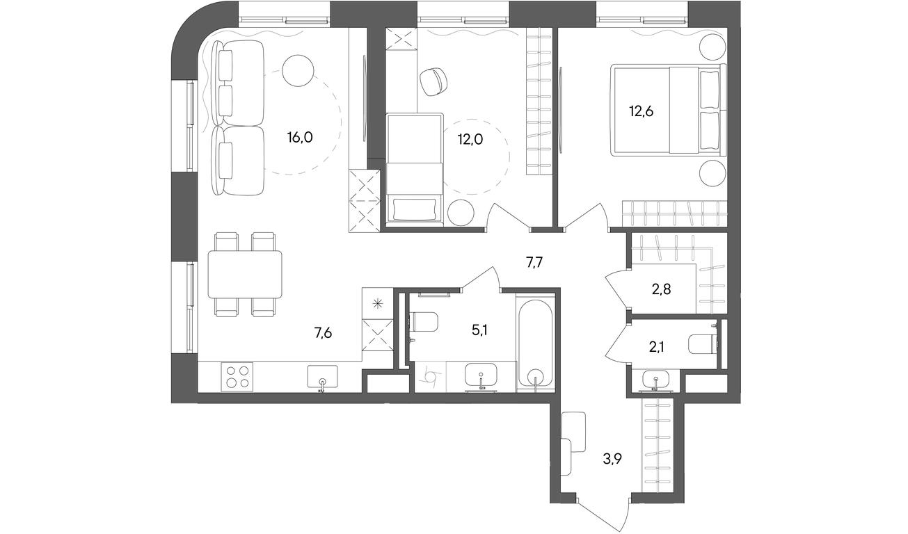 2-BD Apartment Sale, 69.8 sq. m. at Sokolniki (Sokolniki), Gastello Street, Moscow, Russia #1 2-BD Apartment Sale, 69.8 sq. m. at Sokolniki (Sokolniki), Gastello Street, Moscow, Russia #1