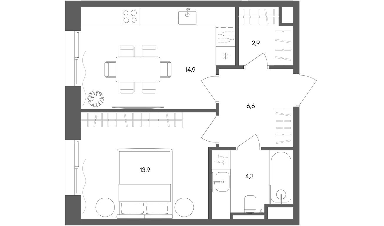 1-BD Apartment Sale, 42.6 sq. m. at Sokolniki (Sokolniki), Gastello Street, Moscow, Russia #1 1-BD Apartment Sale, 42.6 sq. m. at Sokolniki (Sokolniki), Gastello Street, Moscow, Russia #1
