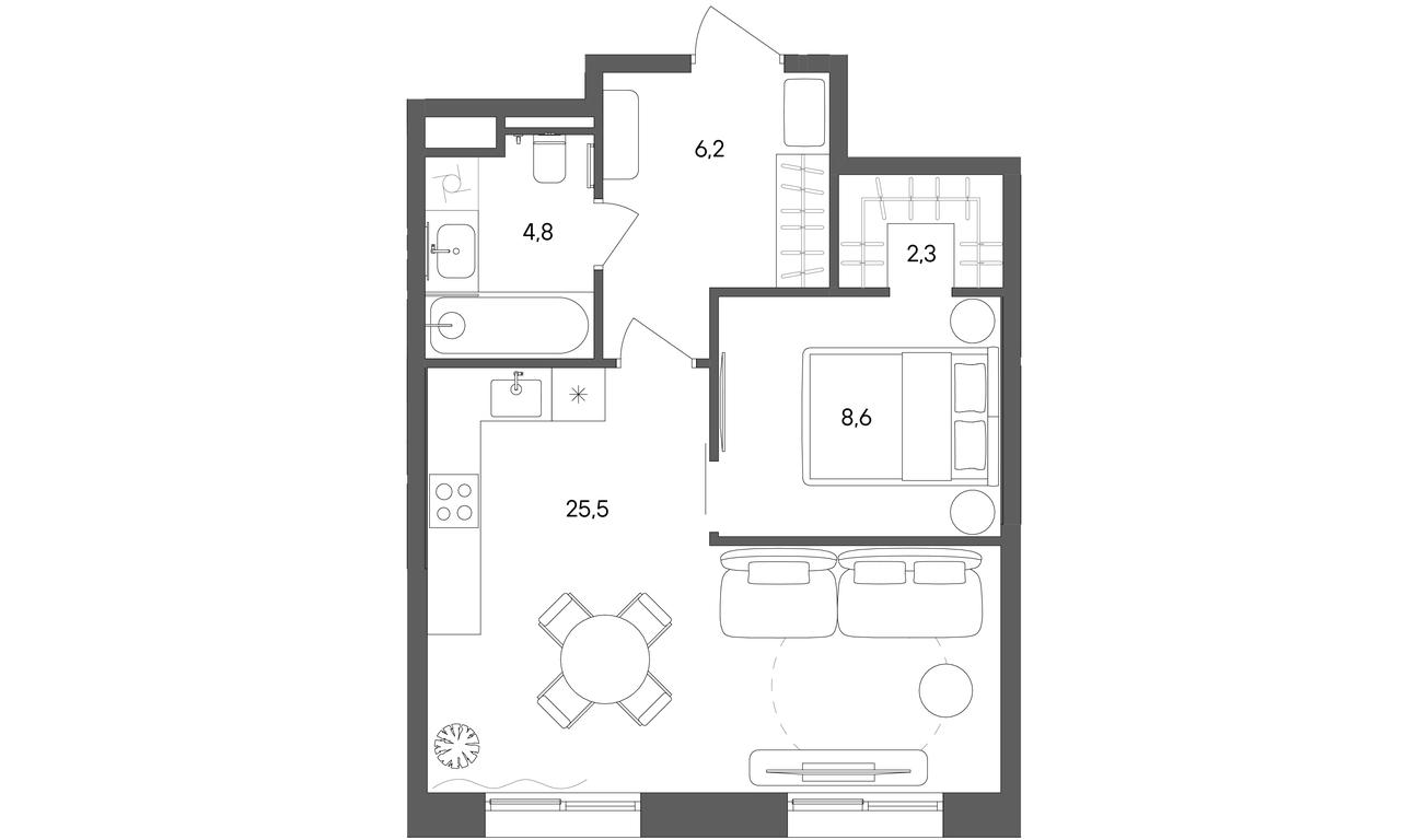 1-BD Apartment Sale, 46.9平方米 at Sokolniki (Sokolniki), Gastello Street, Moscow, Russia #1 1-BD Apartment Sale, 46.9平方米 at Sokolniki (Sokolniki), Gastello Street, Moscow, Russia #1