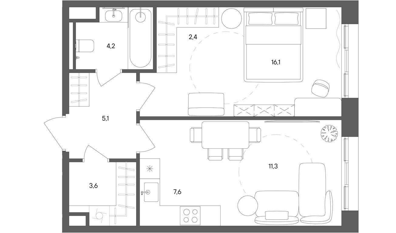 1-BD Apartment Sale, 50.3 sq. m. at Sokolniki (Sokolniki), Gastello Street, Moscow, Russia #1 1-BD Apartment Sale, 50.3 sq. m. at Sokolniki (Sokolniki), Gastello Street, Moscow, Russia #1