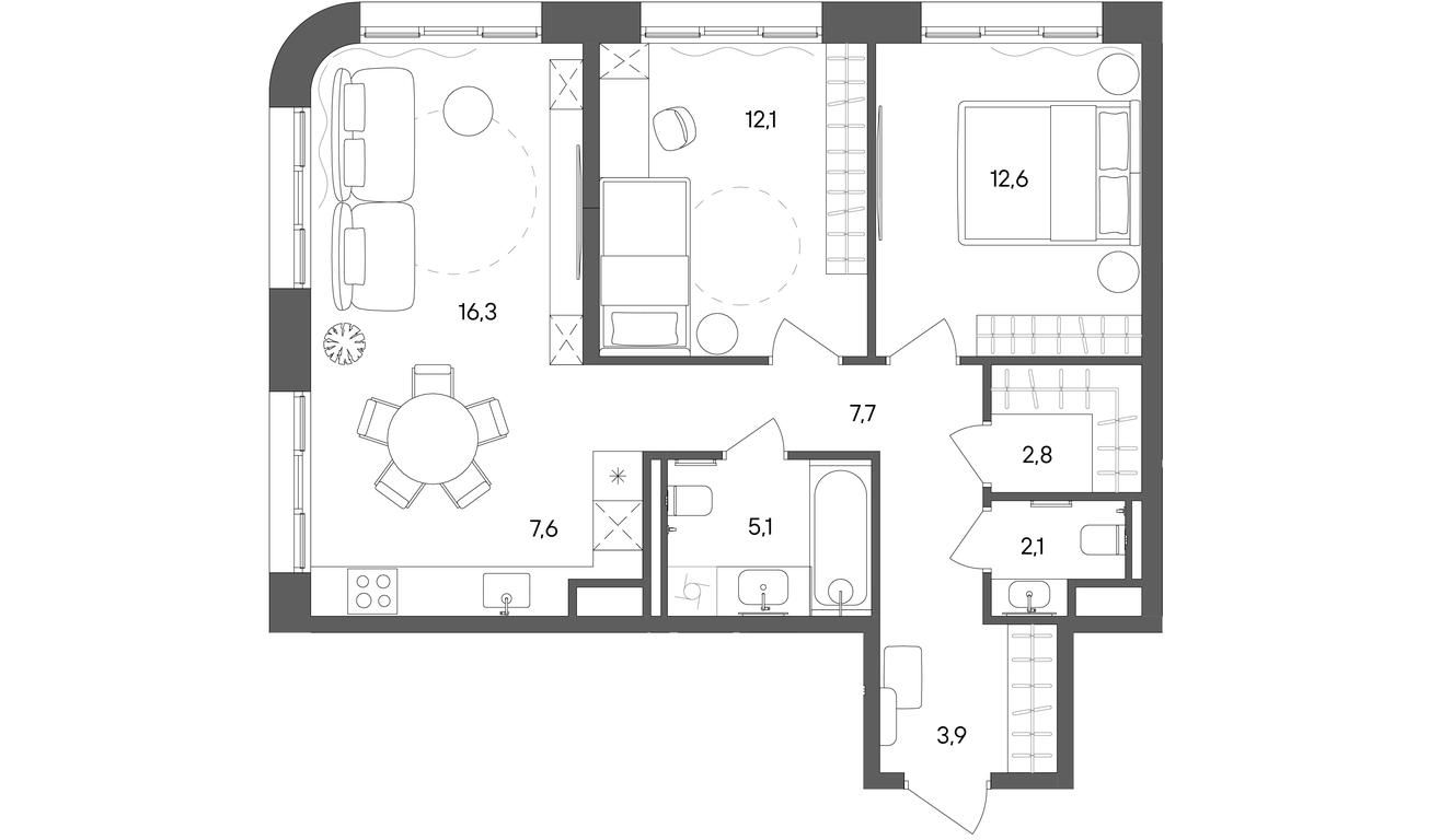 Продажа 2-комн. квартиры, 70,2 м² в ЖК «Sokolniki (Сокольники)», улица Гастелло, Москва, Россия #1 Продажа 2-комн. квартиры, 70,2 м² в ЖК «Sokolniki (Сокольники)», улица Гастелло, Москва, Россия #1