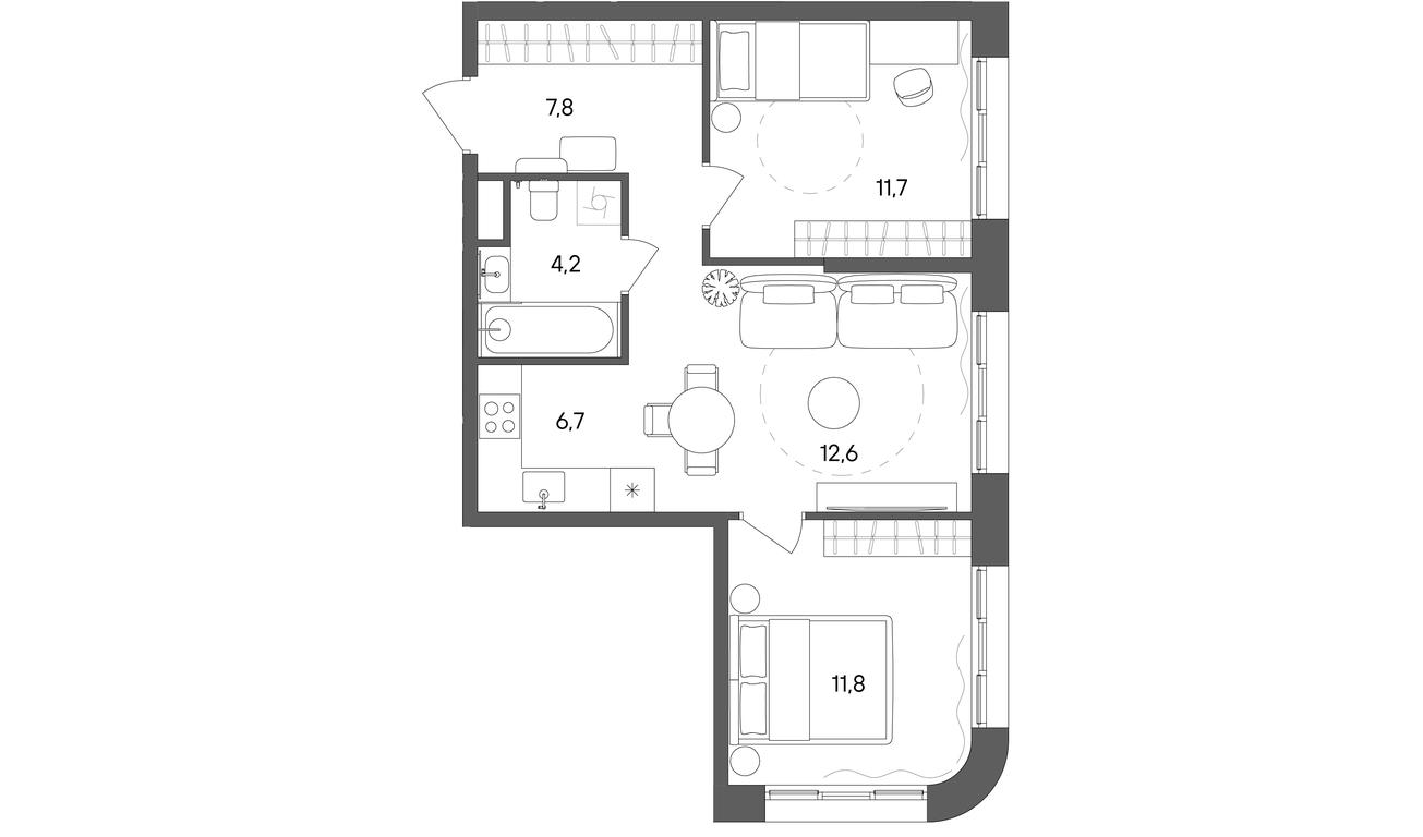 2-BD Apartment Sale, 54.8 sq. m. at Sokolniki (Sokolniki), Gastello Street, Moscow, Russia #1 2-BD Apartment Sale, 54.8 sq. m. at Sokolniki (Sokolniki), Gastello Street, Moscow, Russia #1