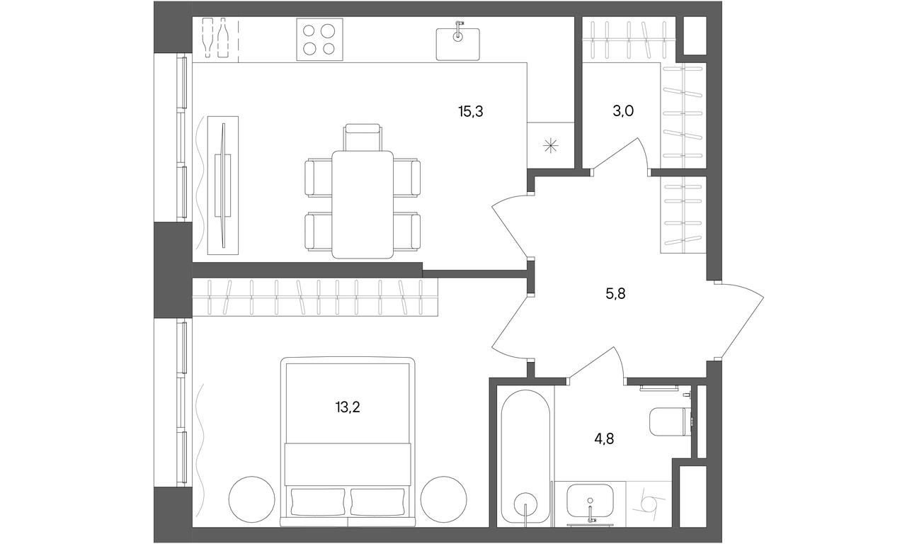 1-BD Apartment Sale, 42.1平方米 at Sokolniki (Sokolniki), Gastello Street, Moscow, Russia #1 1-BD Apartment Sale, 42.1平方米 at Sokolniki (Sokolniki), Gastello Street, Moscow, Russia #1