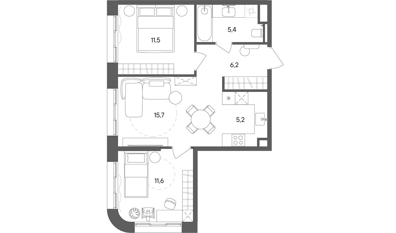 2-BD Apartment Sale, 55.6 sq. m. at Sokolniki (Sokolniki), Gastello Street, Moscow, Russia #1 2-BD Apartment Sale, 55.6 sq. m. at Sokolniki (Sokolniki), Gastello Street, Moscow, Russia #1
