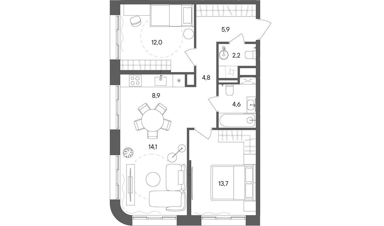 2-BD Apartment Sale, 66.2 sq. m. at Sokolniki (Sokolniki), Gastello Street, Moscow, Russia #1 2-BD Apartment Sale, 66.2 sq. m. at Sokolniki (Sokolniki), Gastello Street, Moscow, Russia #1