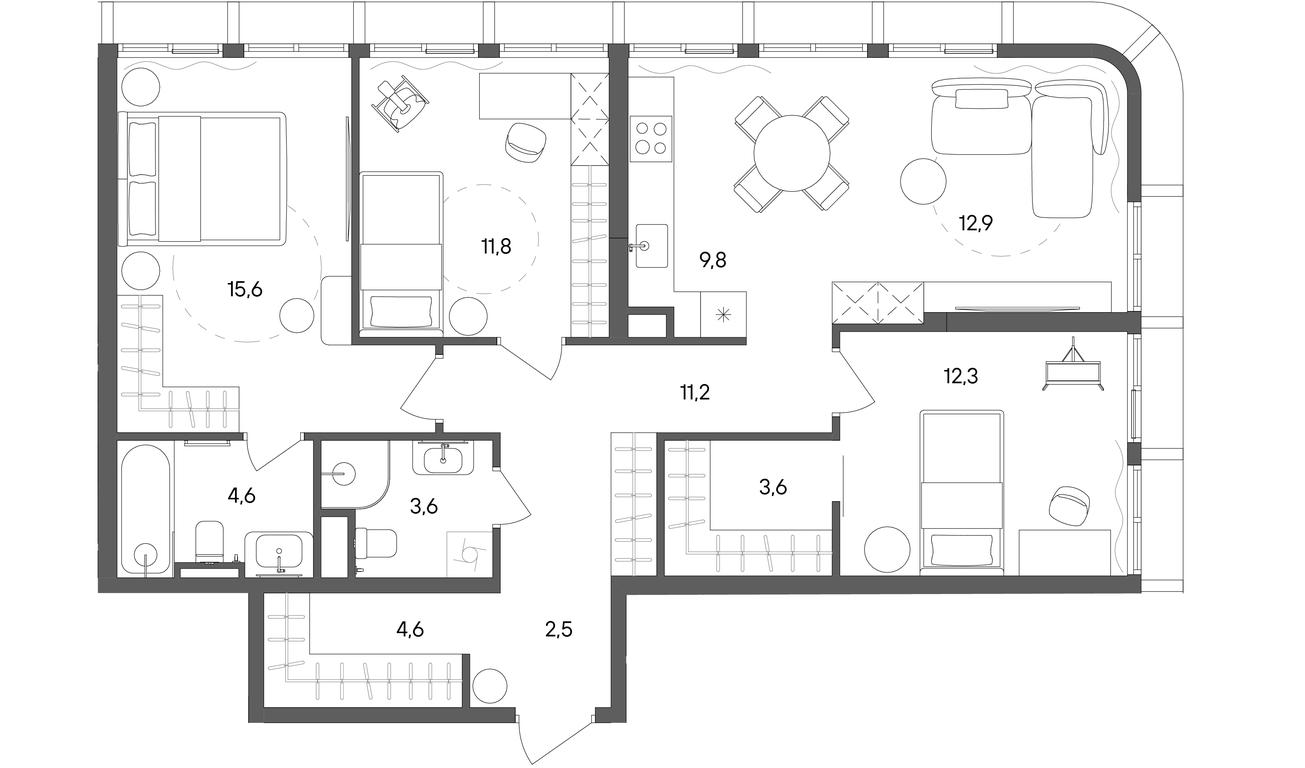 3-BD Apartment Sale, 92.5 sq. m. at Sokolniki (Sokolniki), Gastello Street, Moscow, Russia #1 3-BD Apartment Sale, 92.5 sq. m. at Sokolniki (Sokolniki), Gastello Street, Moscow, Russia #1