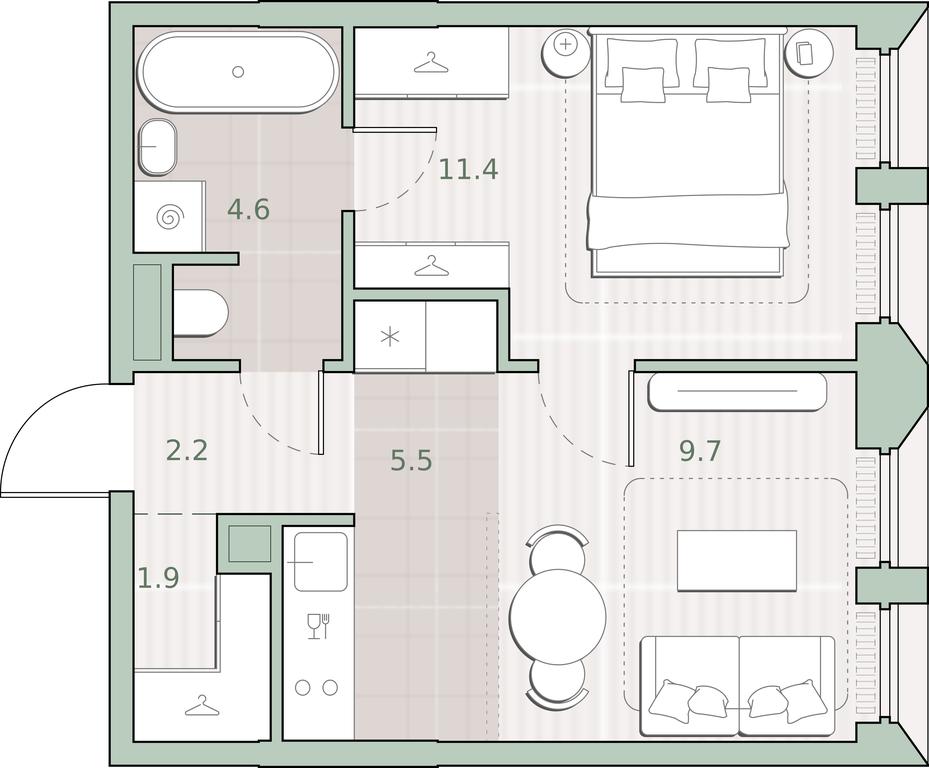 1-BD Apartment Sale, 35.3平方米 at Sreda na Lobachevskogo, Ochakovskoye Highway, Moscow, Russia #1 1-BD Apartment Sale, 35.3平方米 at Sreda na Lobachevskogo, Ochakovskoye Highway, Moscow, Russia #1