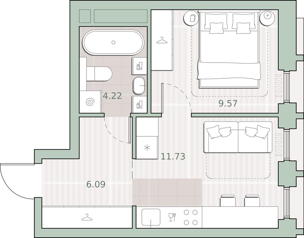 1-BD Apartment Sale, 31.61 sq. m. at Sreda na Kutuzovskom, Ivana Franko Street, Moscow, Russia #1 1-BD Apartment Sale, 31.61 sq. m. at Sreda na Kutuzovskom, Ivana Franko Street, Moscow, Russia #1