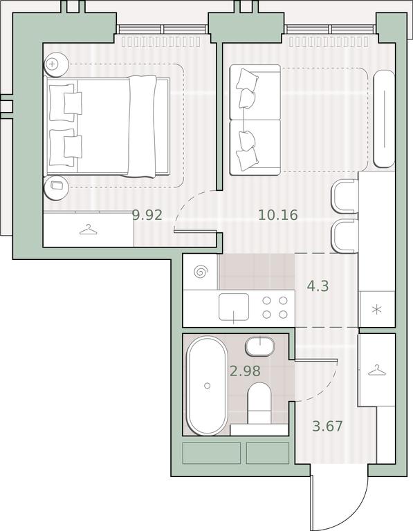 1-BD Apartment Sale, 31.03 sq. m. at Sreda na Kutuzovskom, Ivana Franko Street, Moscow, Russia #1 1-BD Apartment Sale, 31.03 sq. m. at Sreda na Kutuzovskom, Ivana Franko Street, Moscow, Russia #1