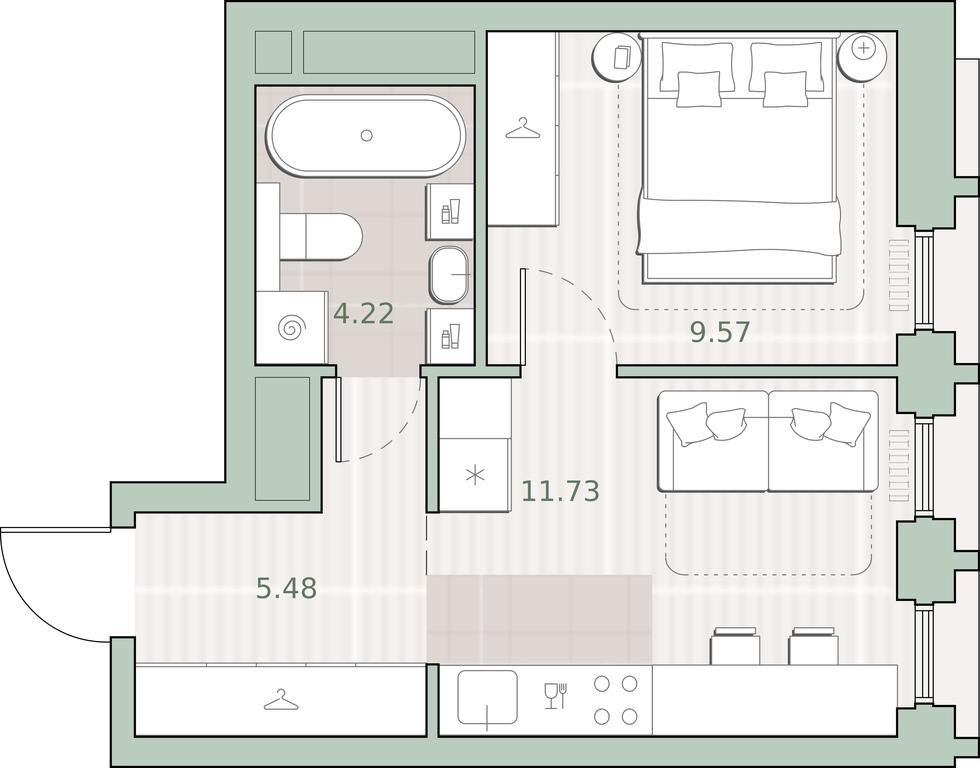 1-BD Apartment Sale, 31 sq. m. at Sreda na Kutuzovskom, Ivana Franko Street, Moscow, Russia #1 1-BD Apartment Sale, 31 sq. m. at Sreda na Kutuzovskom, Ivana Franko Street, Moscow, Russia #1